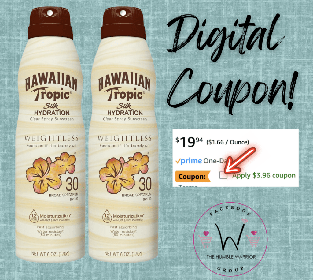 twin pack of Hawaiian Tropic Weightless Hydration Spray Sunscreen SPF 30!